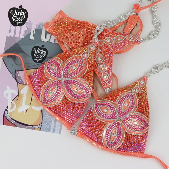 Orange Theory Floral Competition Fitness NPC Suit
